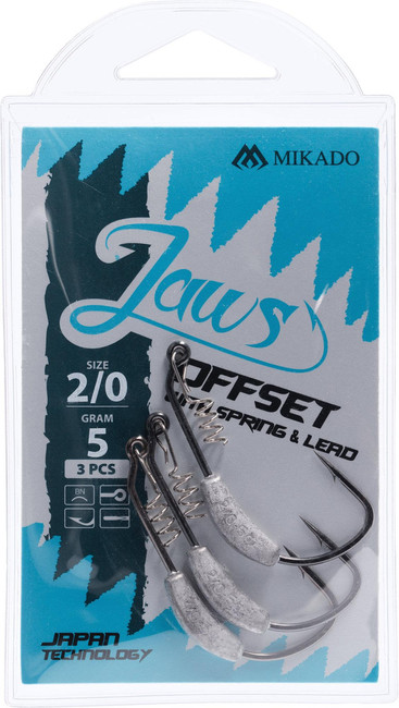Haczyki Mikado Jaws Offset z wkrętem i obciążeniem