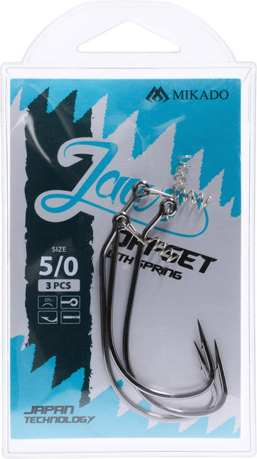 Haczyki Mikado Jaws Offset z wkrętem